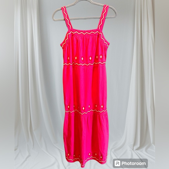 NWT ANN TAYLOR LOFT EMBROIDERED Midi Dress - Picture 2 of 9